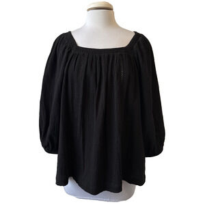 Caffe Marrakesh NWT Square Neck Popover Cotton Gauze Top Women's L Whimsigoth